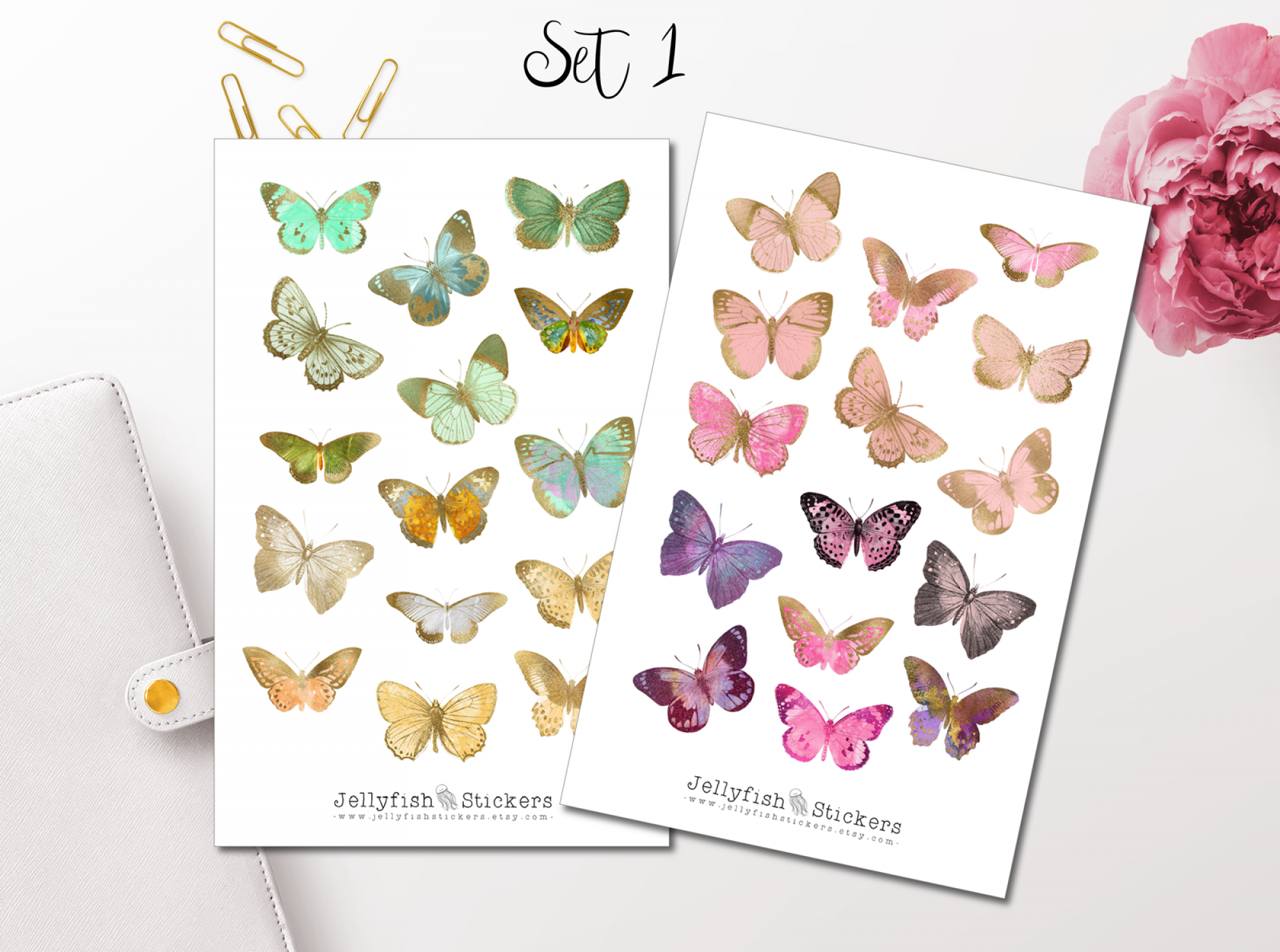 Colorful Butterflies Sticker Set